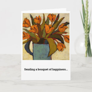 Carte d'anniversaire aux tulipes