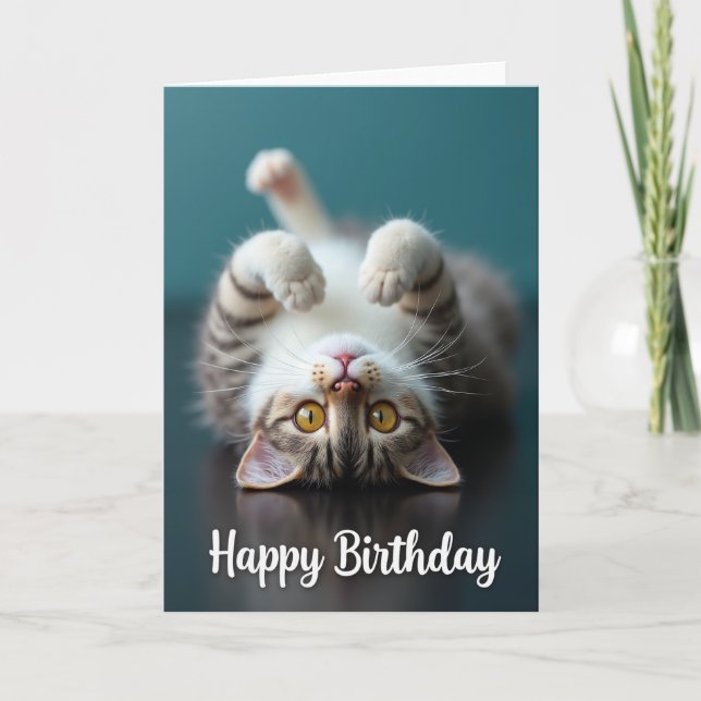 Carte d'anniversaire aux yeux dorés (Devant)