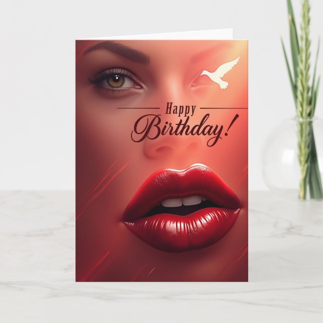 Carte d'anniversaire aux yeux noisette (Devant)