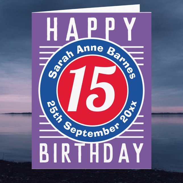 Carte d'anniversaire avec âge, nom et date (Créateur téléchargé)