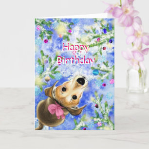 Carte d'anniversaire avec animal de compagnie mign