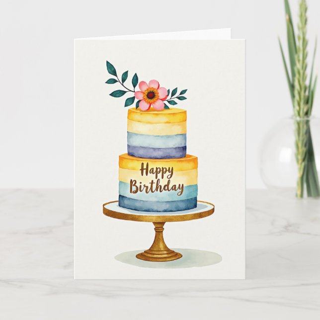 Carte d'anniversaire avec art dégradé (Devant)