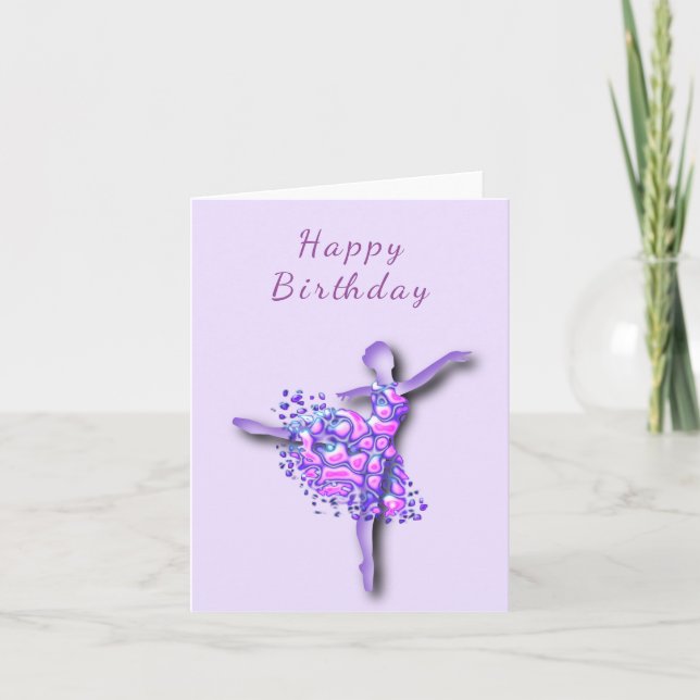 Carte d'anniversaire avec Ballerina Girl Ballet Da (Devant)