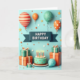 Carte d'anniversaire avec ballon doux