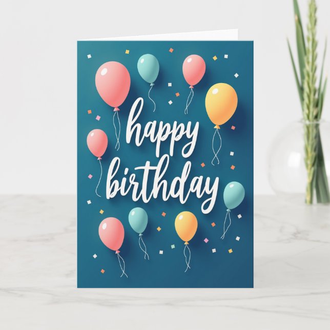 Carte d'anniversaire avec ballon souple (Devant)
