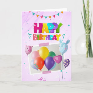 Carte d'anniversaire avec ballons