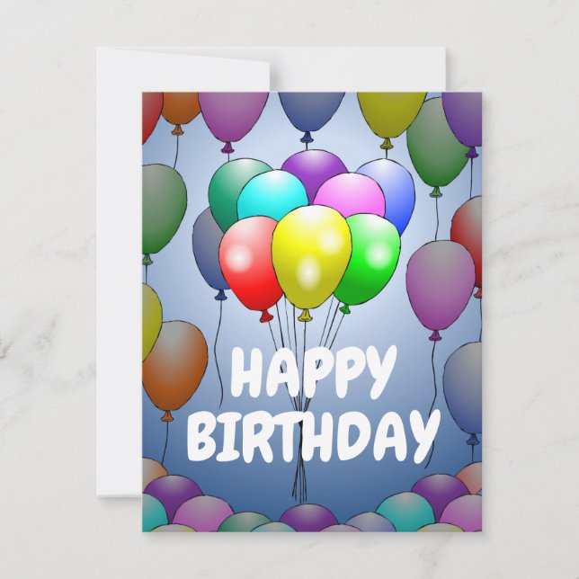 Carte d'anniversaire avec ballons (Devant)