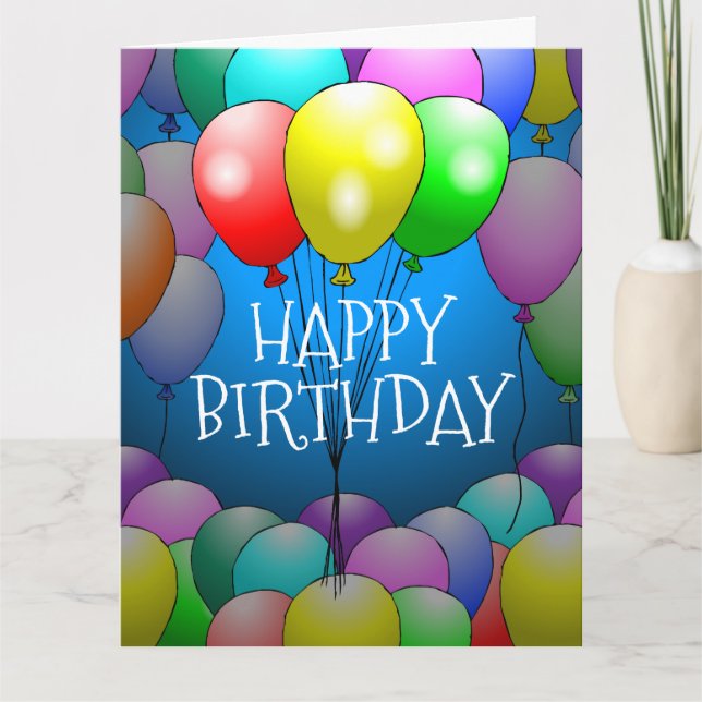 Carte d'anniversaire avec ballons (Devant)