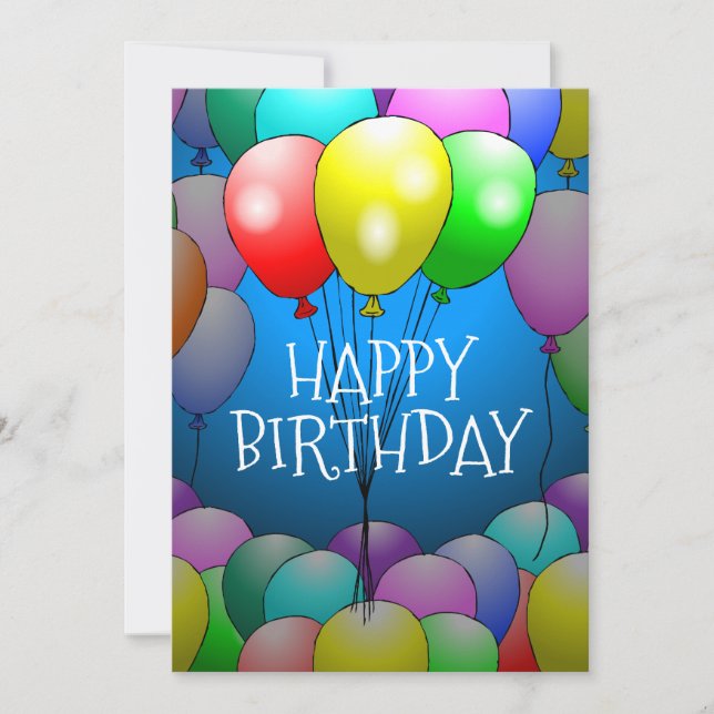 Carte d'anniversaire avec ballons (Devant)