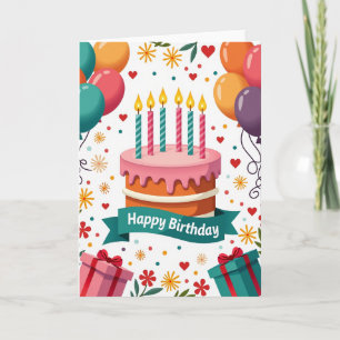 Carte d'anniversaire avec ballons de fête