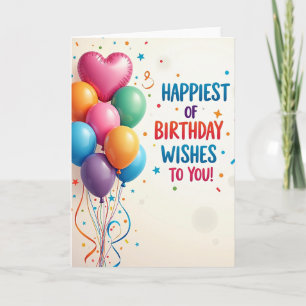 Carte d'anniversaire avec ballons joyeux éclatés