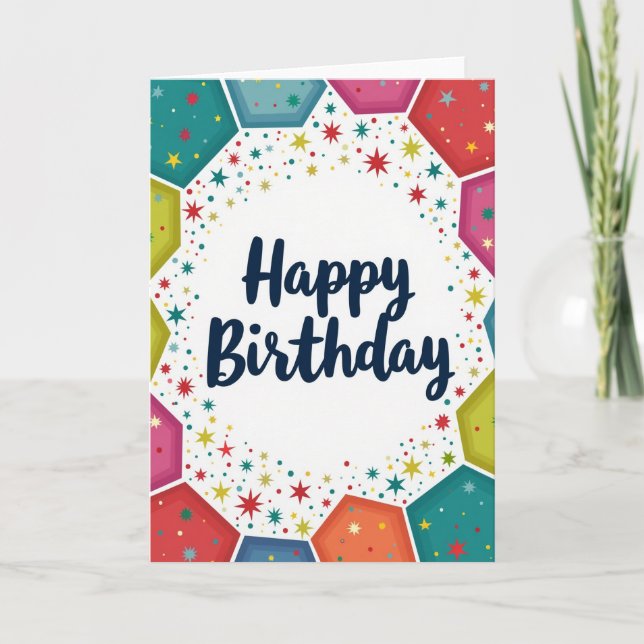 Carte d'anniversaire avec bijou à facettes (Devant)