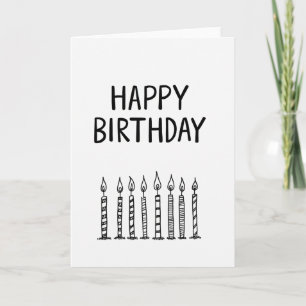 Carte d'anniversaire avec bougie en contour
