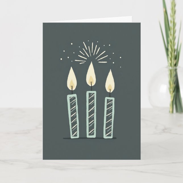 Carte d'anniversaire avec bougie stylisée (Devant)