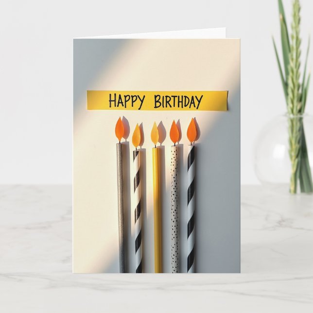 Carte d'anniversaire avec bougies (Devant)