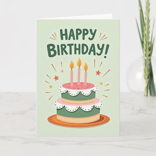 Carte d'anniversaire avec bougies allumées (Devant)