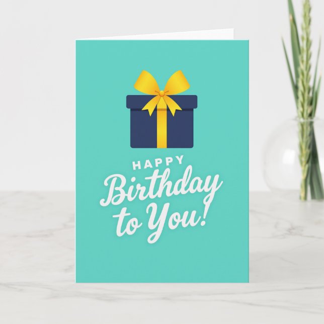 Carte d'anniversaire avec cadeau Navy (Devant)