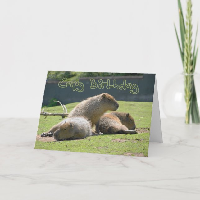 Carte d'anniversaire avec Capybara (Devant)