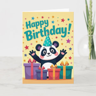 Carte d'anniversaire avec chapeau de fête