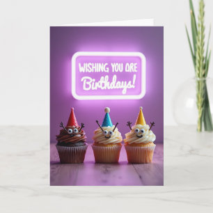 Carte d'anniversaire avec chapeau de fête amusant