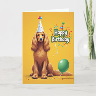 Carte d'anniversaire avec chapeau de fête pour chi