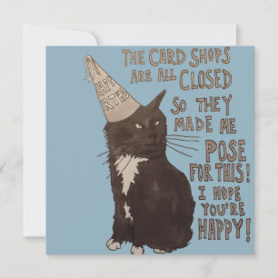 Carte d'anniversaire avec chat pour le verrouillag