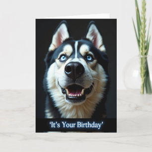 Carte d'anniversaire avec chien souriant