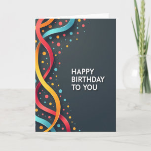 Carte d'anniversaire avec confettis en ruban