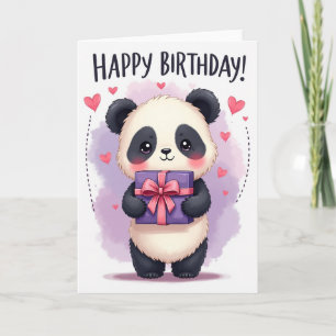 Carte d'anniversaire avec créature cadeau