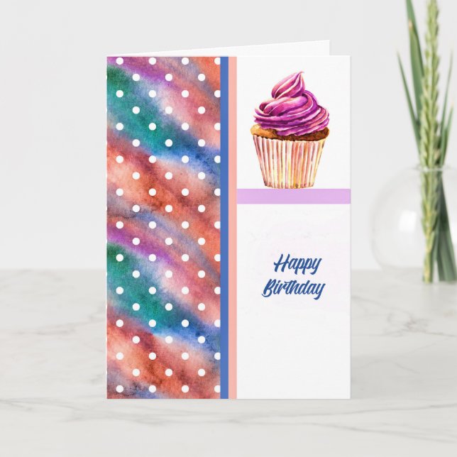 Carte d'anniversaire avec Cupcake (Devant)
