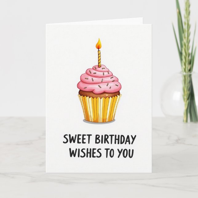 Carte d'anniversaire avec cupcake artistique (Devant)