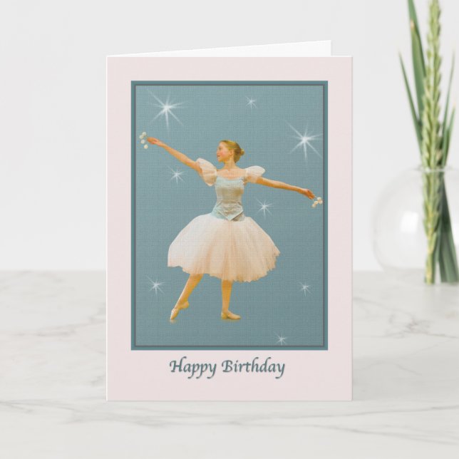 Carte d'anniversaire avec danseuse de ballet (Devant)