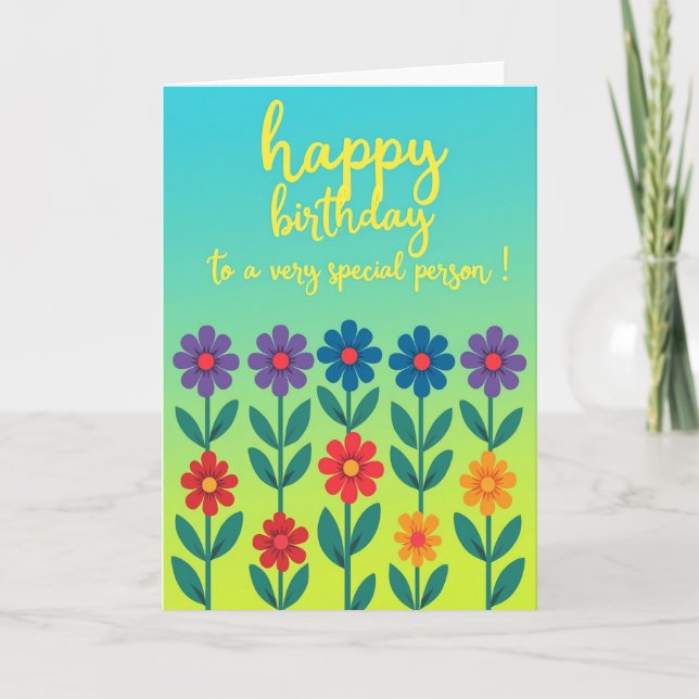 Carte d'anniversaire avec dégradé joyeux (Devant)