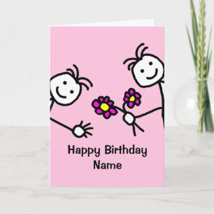 Carte d'anniversaire avec des enfants mignons agit