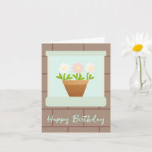 Carte d'anniversaire avec des marguerites en papie