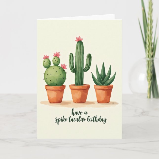 Carte d'anniversaire avec des plantes en pot sucré (Devant)