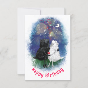 Carte d'anniversaire avec deux agneaux Amour - Drô