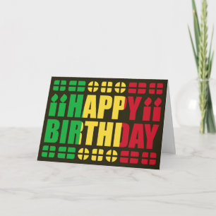 Carte d'anniversaire avec drapeau du Mali