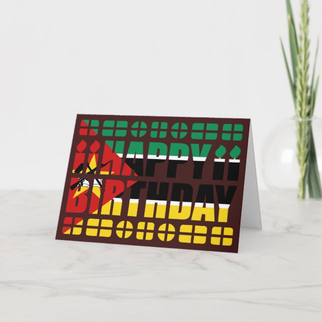 Carte d'anniversaire avec drapeau du Mozambique (Devant)