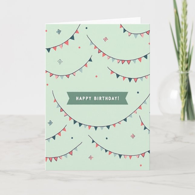 Carte d'anniversaire avec drapeaux pastel (Devant)