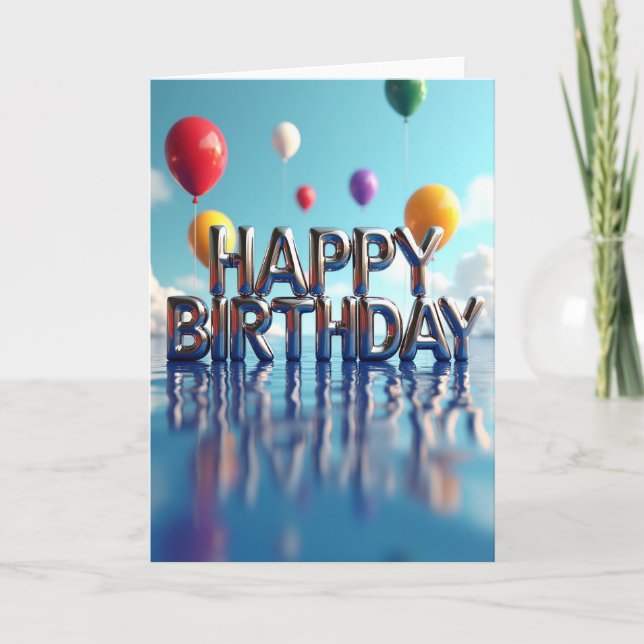 Carte d'anniversaire avec eau scintillante (Devant)