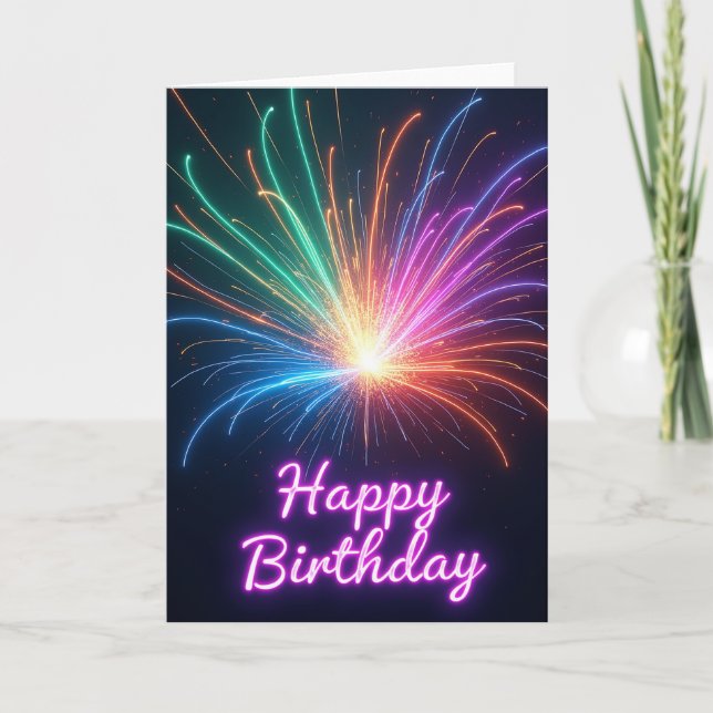 Carte d'anniversaire avec éclat lumineux (Devant)