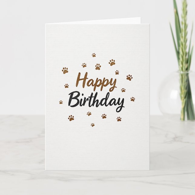 Carte d'anniversaire avec empreinte de patte (Devant)