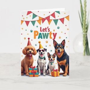 Carte d'anniversaire avec empreinte de patte