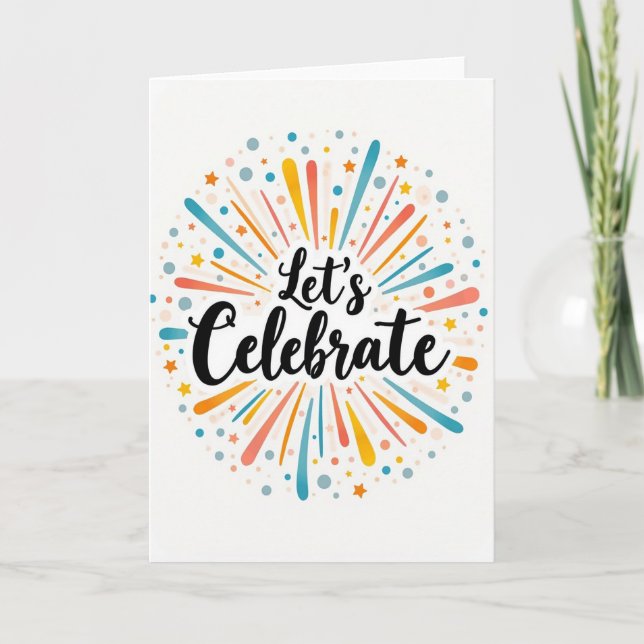 Carte d'anniversaire avec explosion de confettis (Devant)