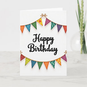 Carte d'anniversaire avec fanion festif