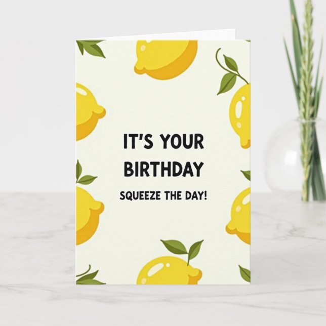 Carte d'anniversaire avec fruits jaunes (Devant)