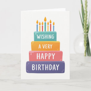 Carte d'anniversaire avec gâteau à étages