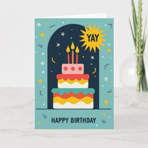 Carte d'anniversaire avec gâteau à étages