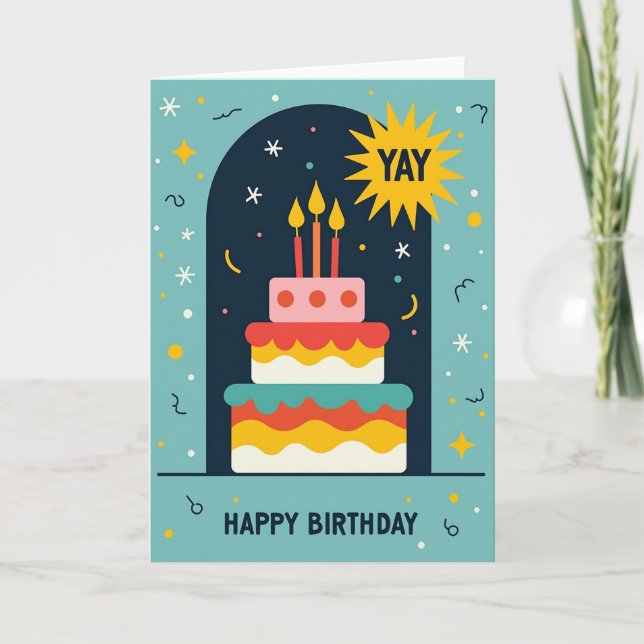 Carte d'anniversaire avec gâteau à étages (Devant)